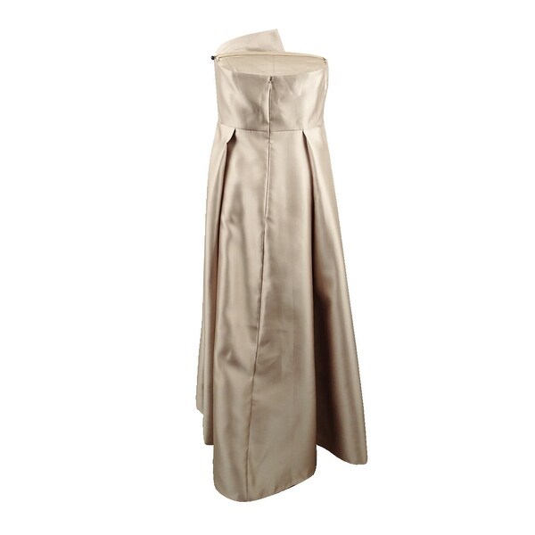adrianna papell mikado strapless bow gown