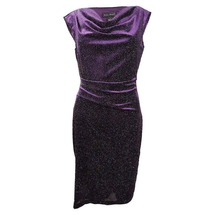 Jessica Howard Women's Petite Disco Velvet Sheath Dress