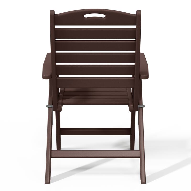 Laguna 7-Piece Rectangular Table Folding Highback Chair Dining Set