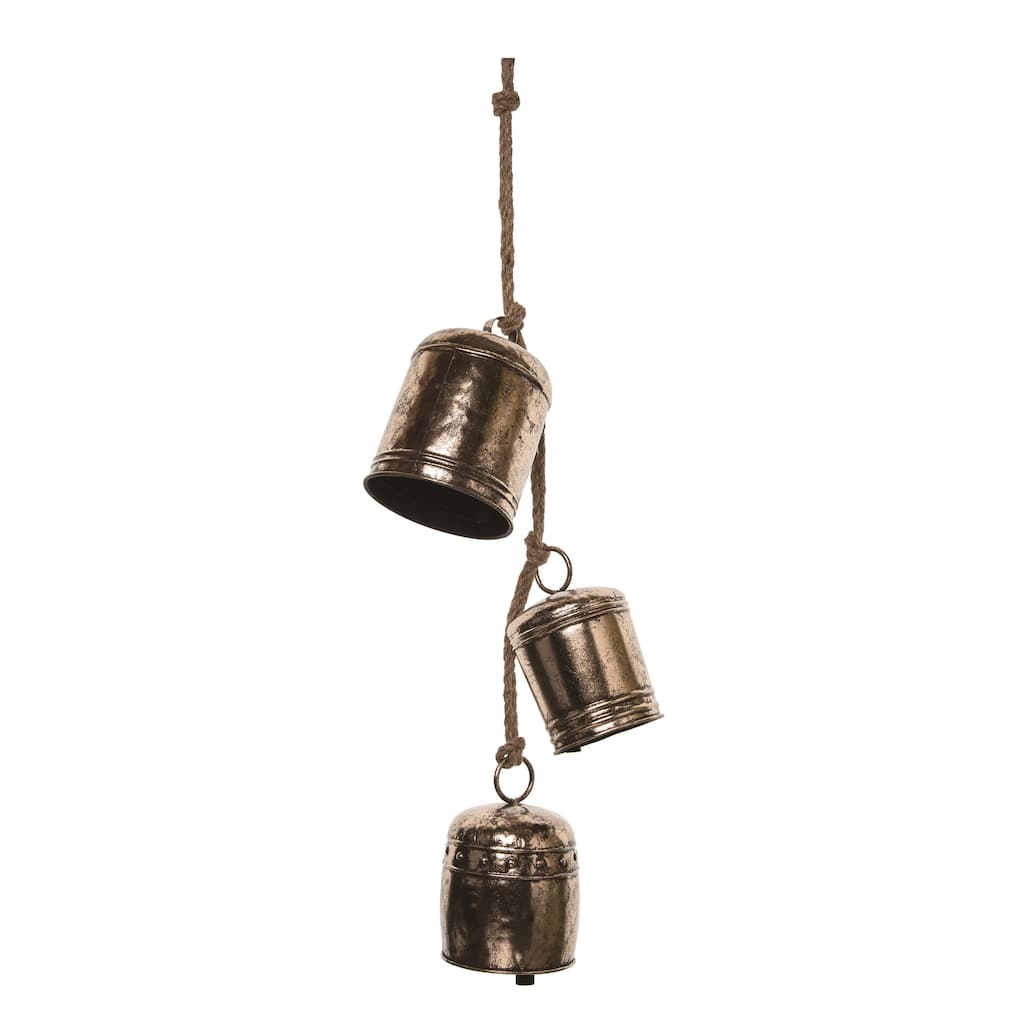 Transpac Metal 36.5 in. Gold Christmas Mixed Bells Decor