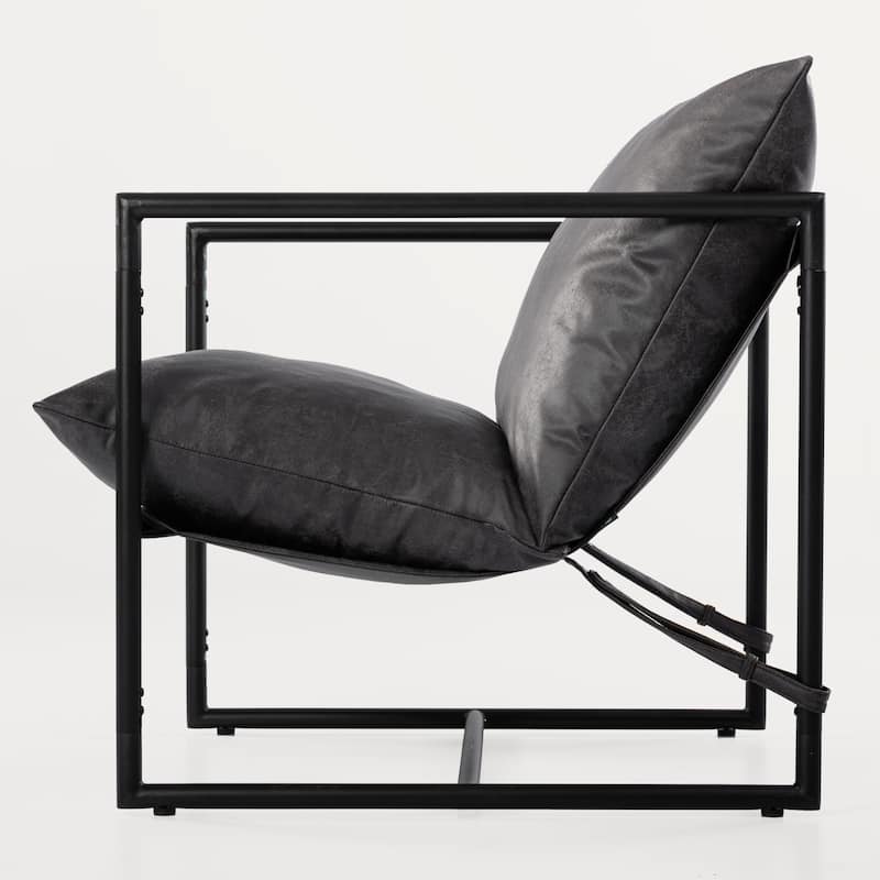 Priage by ZINUS Faux Leather Sling Accent Chair