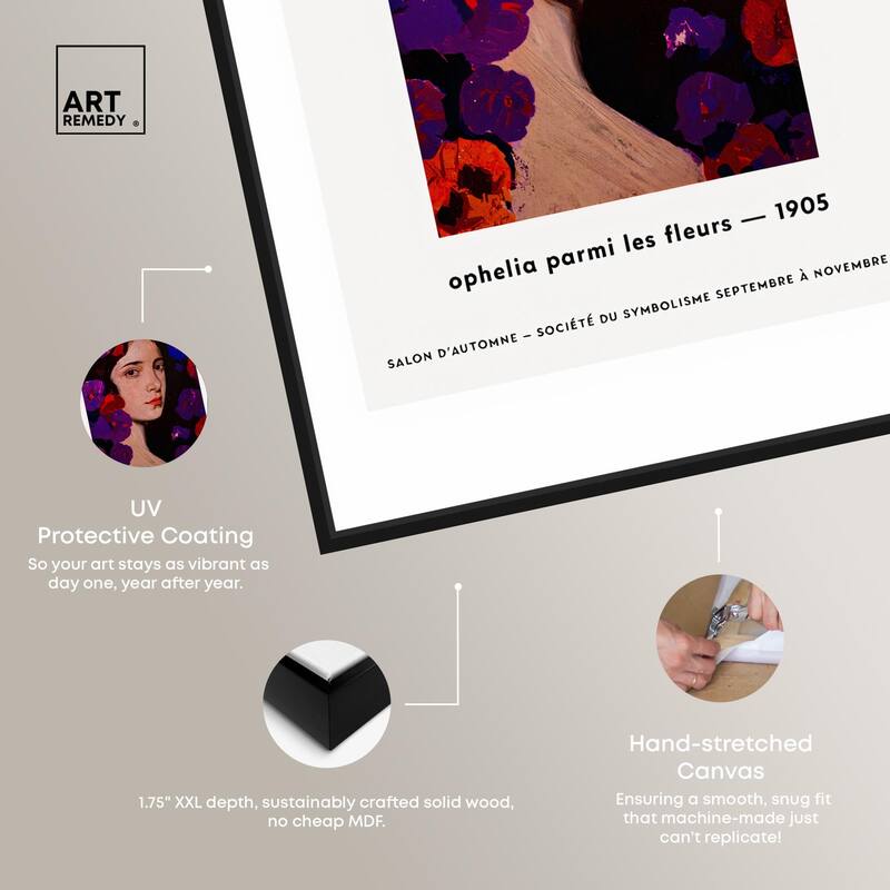 Redon's Ophelia in Blooms Canvas by Art Remedy