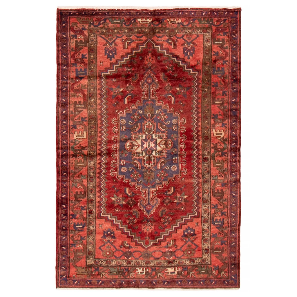 ECARPETGALLERY Hand-knotted Andelz Red Wool Rug - 4'4 x 6'8