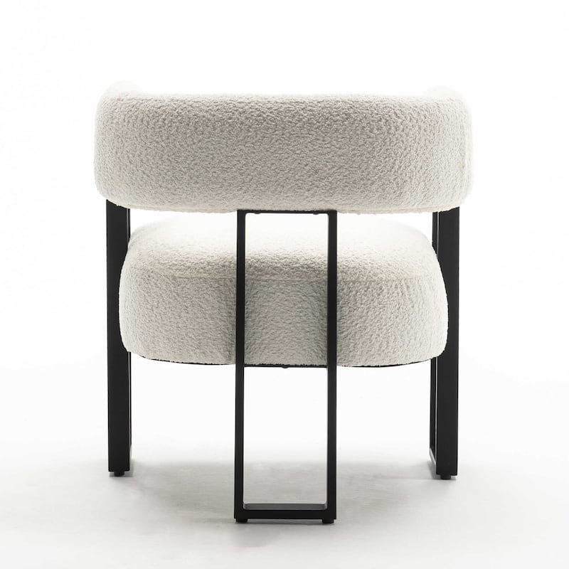 Upholstered Teddy Velvet Accent Chair, Modern Boucle Armchair