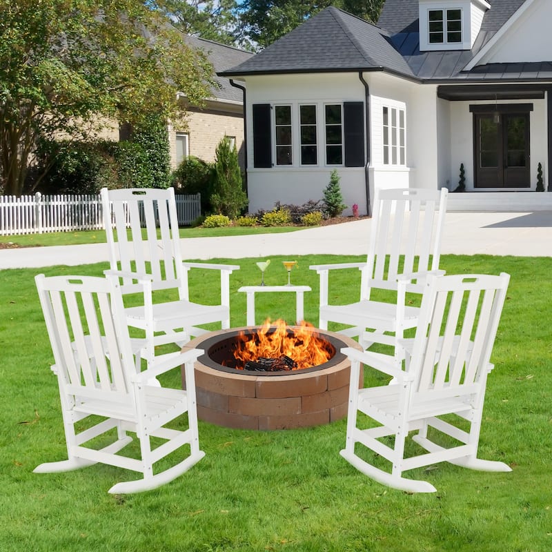 Aoodor Outdoor Rocking Chair, Ergonomic HDPE Rockers with All-Weather Design for Patio or Porch - N/A