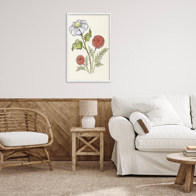 Stupell Vintage Style Garden Blossoms Framed Giclee Art Design By Hannah Moren