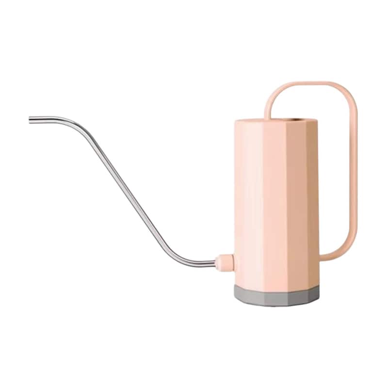 Long Mouth Stainless Steel Watering Can for Houseplants - 8.27” x 9.65” x 3.74” - Pink