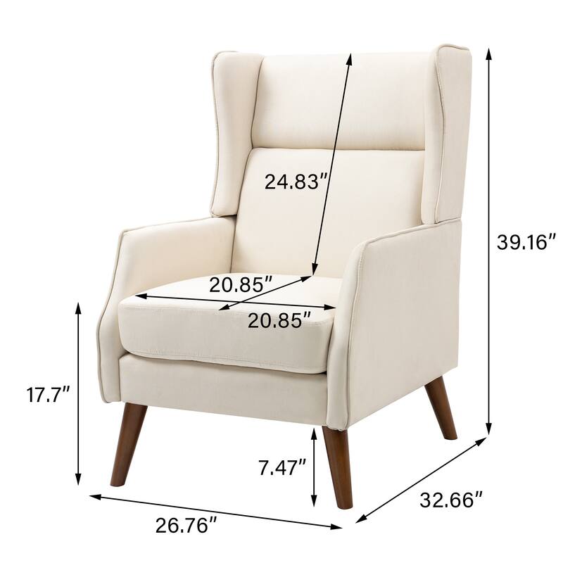 Set of 2 Upholstered Modern Accent Chair Living Room Armchairs