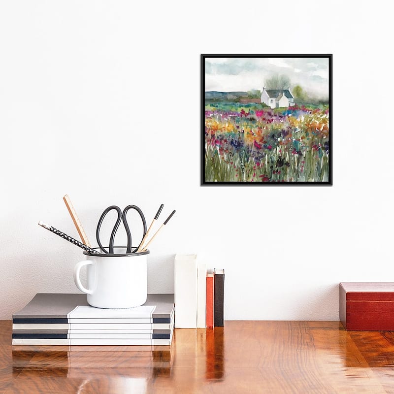 iCanvas "Wildflower Cottage" by Carol Robinson Framed Canvas Print