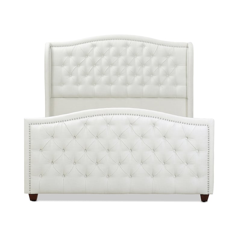 Angelina Upholstered Tall Tufted Wingback Bed Frame