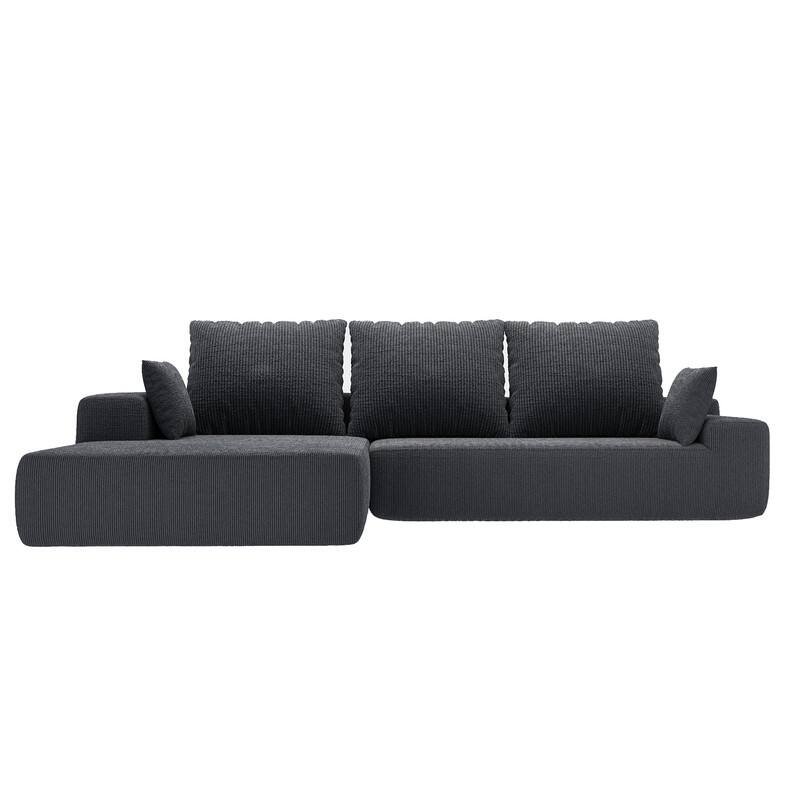 Momei L-Shaped Sofa - High-Density Foam with Spring, Multiple Cushions, Living Room