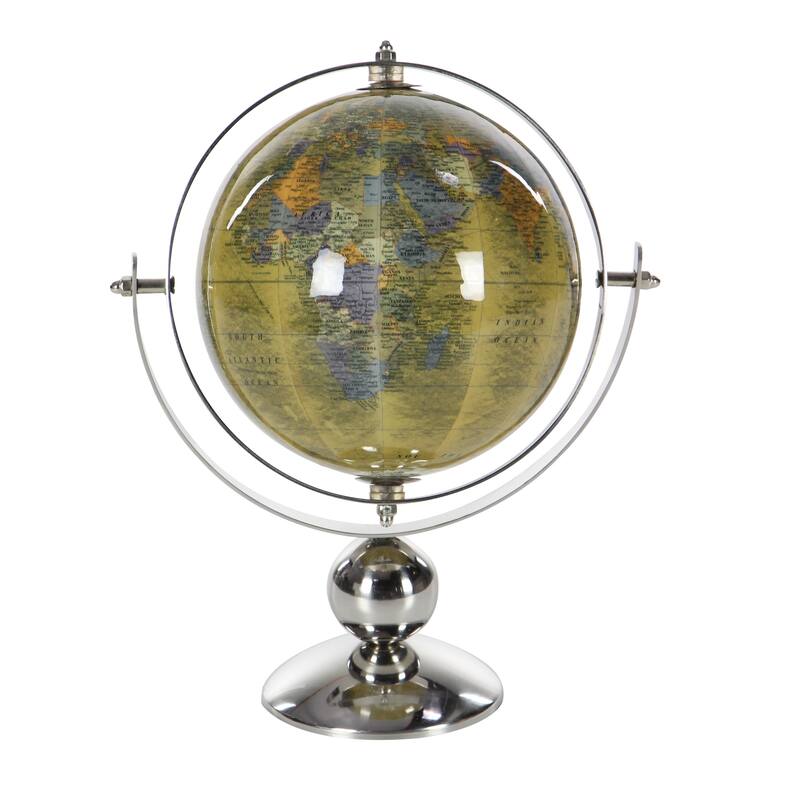 Silver Stainless Steel Metal Globe - 11x6