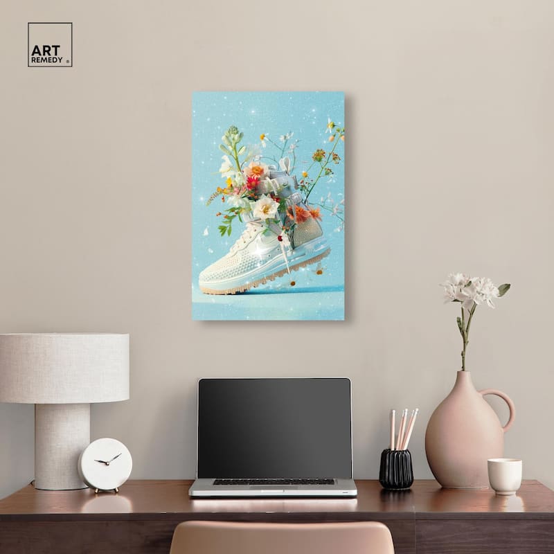 Light Sneaker Bouquet Canvas by Art Remedy, Gallery Wrapped