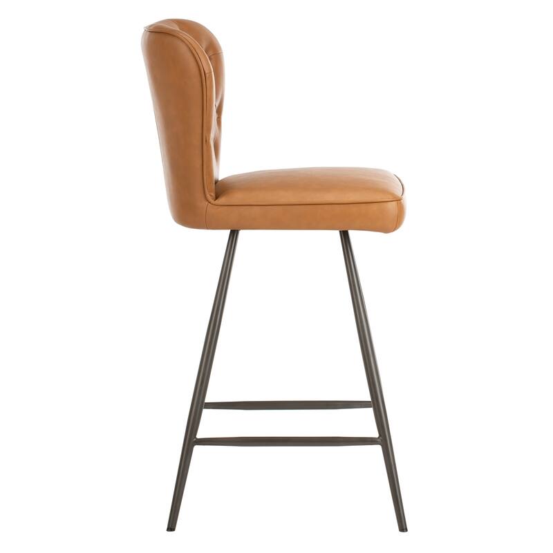 SAFAVIEH Catalina 37-inch Brown Counter Stool (Set of 2) - 16.9" x 21.7" x 37" - 17Wx22Dx37H