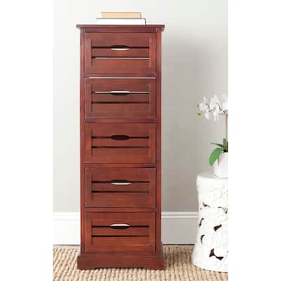 SAFAVIEH Sarina Cherry Storage 5-Drawer Cabinet - 16.5" x 12.6" x 46.5"