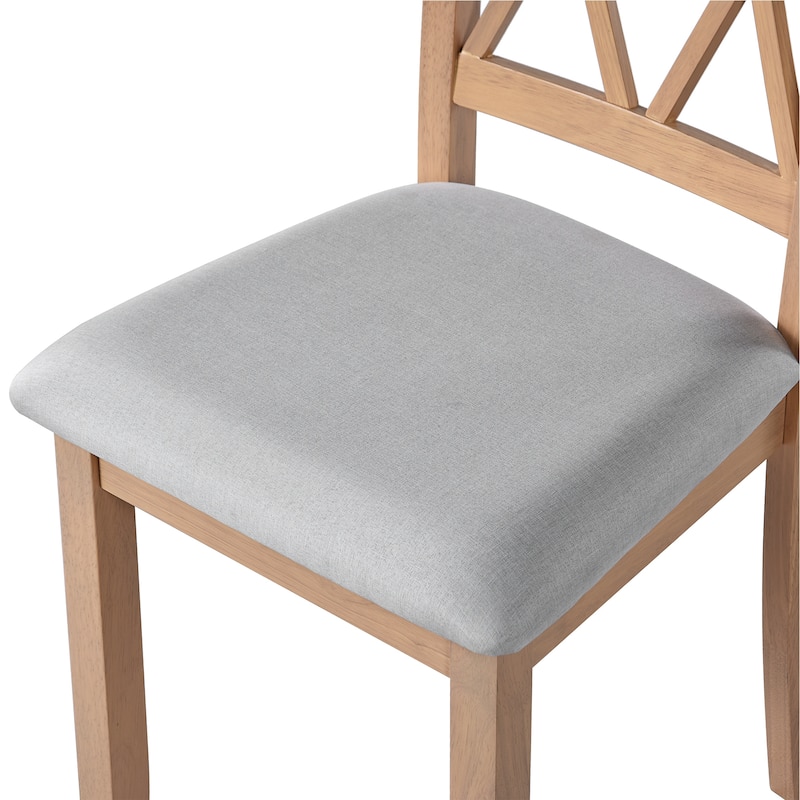 Foldable Dining Table Set, 5 Piece Extendable Dining Set with Drop Leaf Dining Table and 4 Dining Upholstered Chairs
