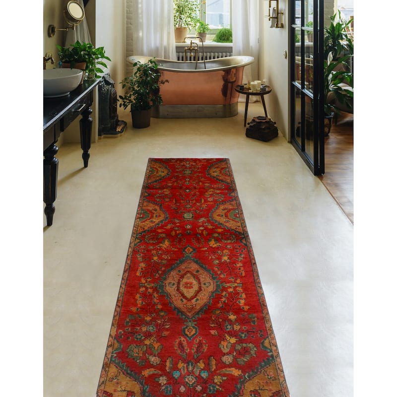 Fine Vintage Distressed Annalise Red/Brown Runner - 2'4" x 8'3"