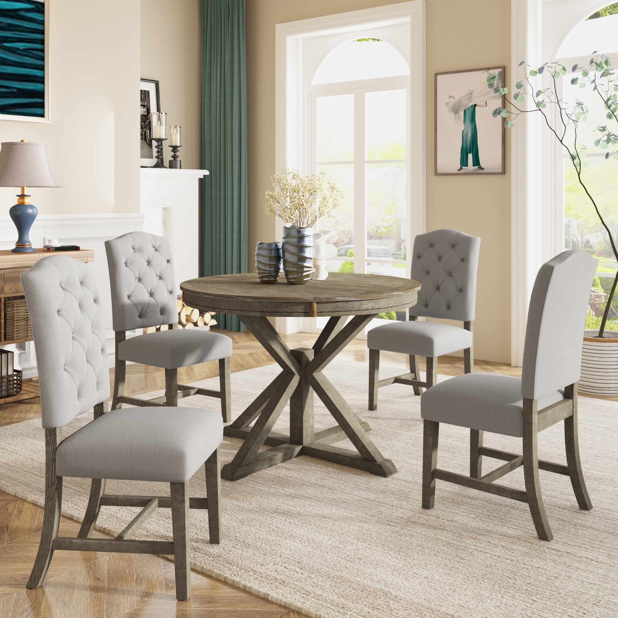 4ft extending table and hot sale chairs