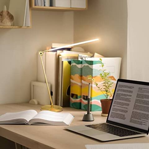 Brightech Libra LED Dimmable Table Lamp - Brass