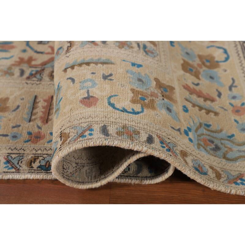 Tabriz Persian Vintage Area Rug Hand-Knotted Oriental Wool Carpet - 8'1" x 11'3"