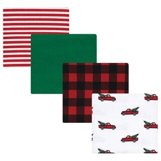 Hudson Baby Infant Boy Cotton Flannel Receiving Blankets, Christmas Tree Truck, One Size - Christmas Tree Truck - One Size