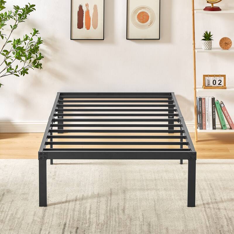 3 Piece Bedroom Set, 14.2-Inch Metal Bed Frame with Nightstand set of 2