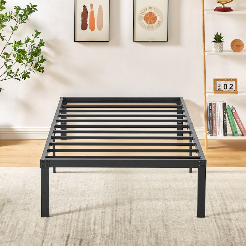 Javlergo 14/16/18 Inch Metal Platform Bed Frame, Heavy Duty Slat Support /No Box Spring Needed - 14"H - Twin