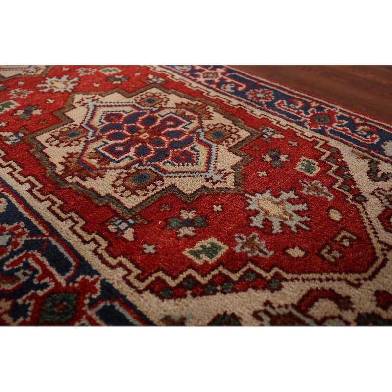 Geometric Heriz Serapi Runner Rug Handmade Wool Carpet - 2'5"x 7'10"