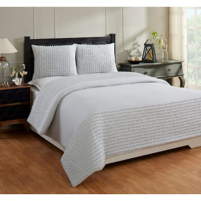 Better Trends Olivia Comforter Set 100% Cotton Tufted Soft Plush Chenille Machine Washable Tumble Dry