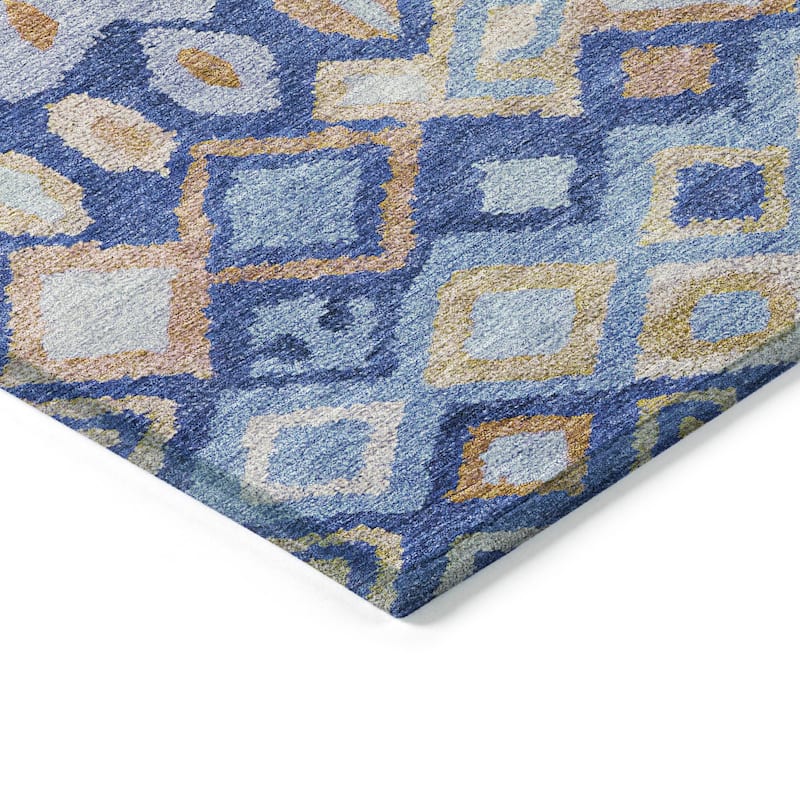 Machine Washable Indoor/ Outdoor Boho Moroccan Chantille Rug