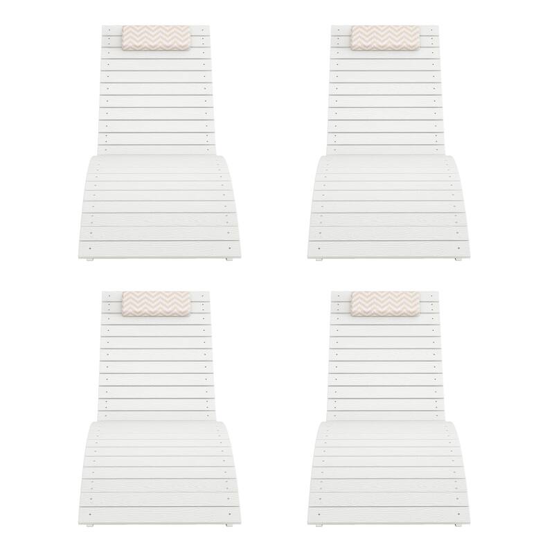 HDPS Pool Lounge Chairs Set of 4, Use in Pools Lounge Chairs, Chaise Chairs with Headrest, Lounge Chair Outdoor