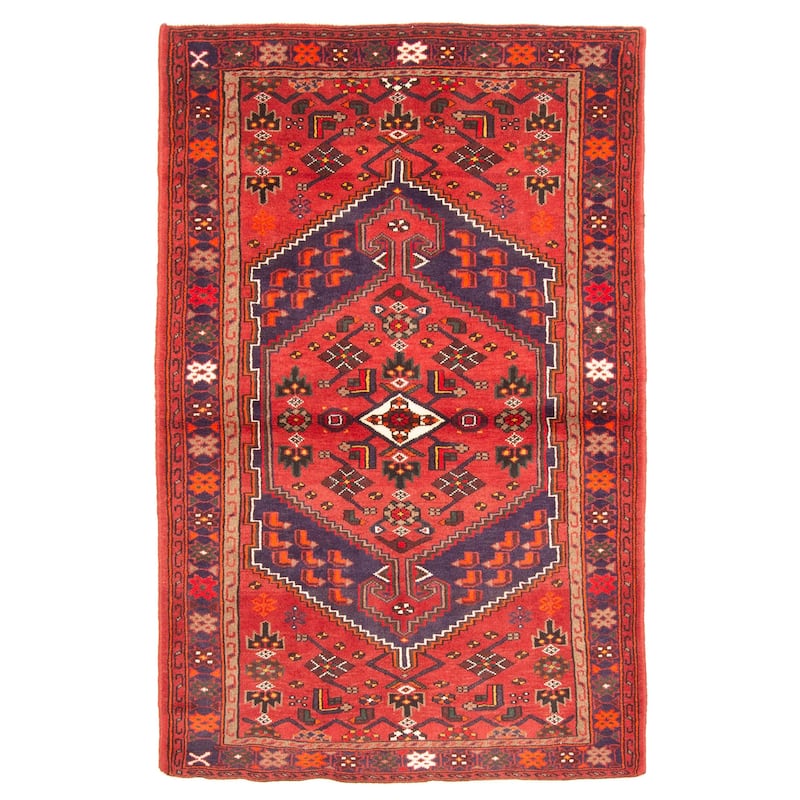 ECARPETGALLERY Hand-knotted Andelz Red Wool Rug - 4'0 x 6'4