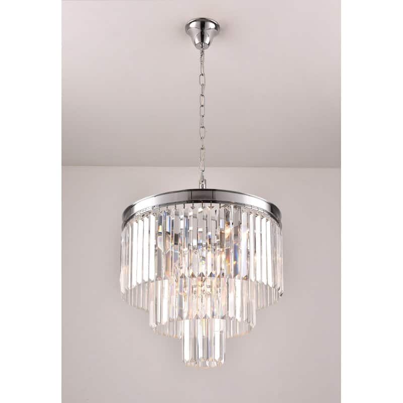 Maxax 7 - Light Unique Tiered Chandelier with Crystal Accents