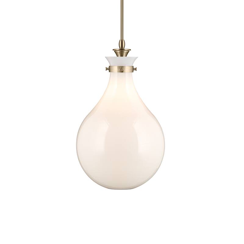 Kichler Lighting Laria 14 Inch 1 Light Pendant with Opal Glass in Champagne Bronze