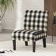 preview thumbnail 1 of 9, Kassi Contemporary Fabric Slipper Accent Chair by Christopher Knight Home black checkerboard + matte black
