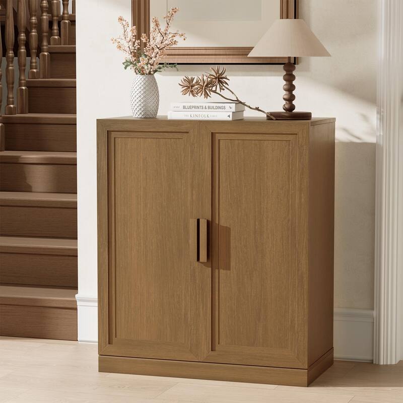 36" H Classic Storage Cabinet with Adjustable Shelves - Brown