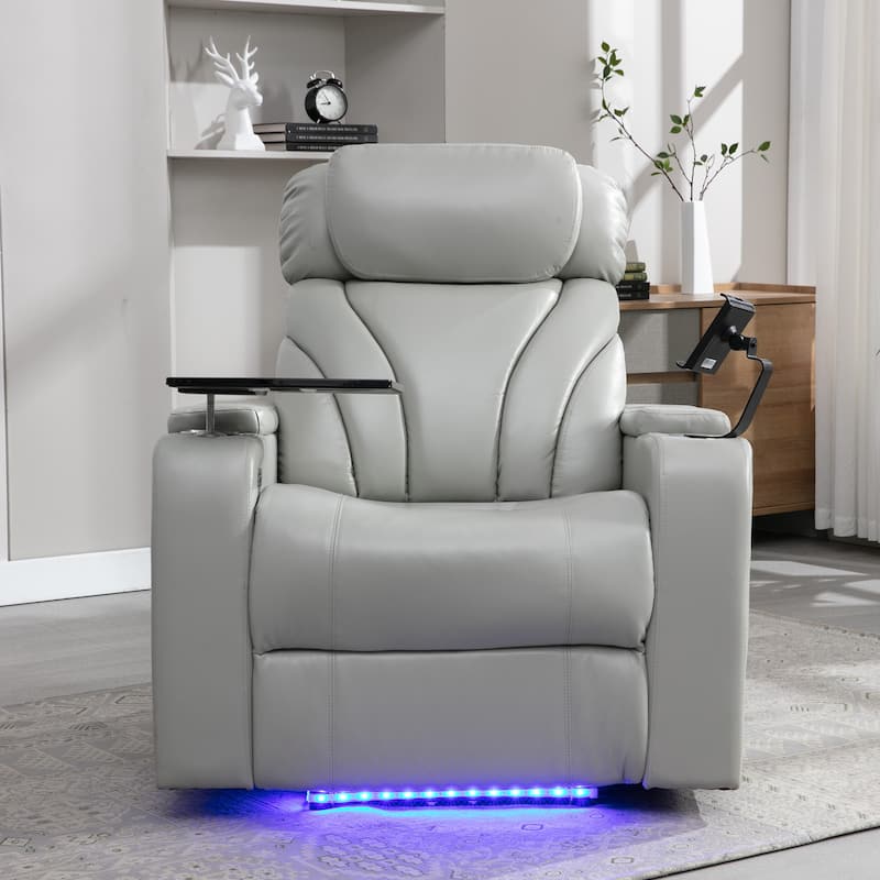 Roomfitters Electric Power Motion Recliner with USB Port, Hidden Arm Storage, Cup Holder, and Bluetooth Speaker
