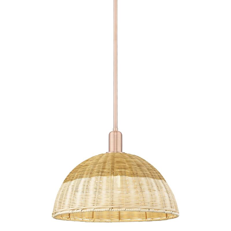 Innovations Lighting 716-1S-16-16 Natural Ballston Dome Pendant - Antique Copper / Natural