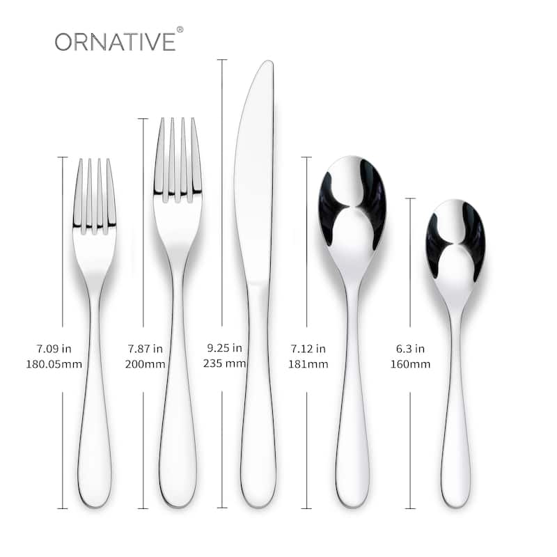 Ornative Percival 18/0 Stainless Steel 20 Pieces Flatware Set - 10.63" H x 6.69" W x 2.76" D