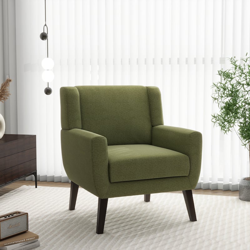 Modern Upholstered Linen Armchair Accent Chair