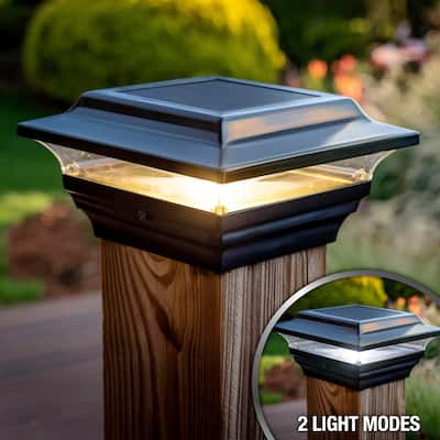 Classy Caps 4x4 Black Aluminum Imperial Solar Post Cap (Set of 2)