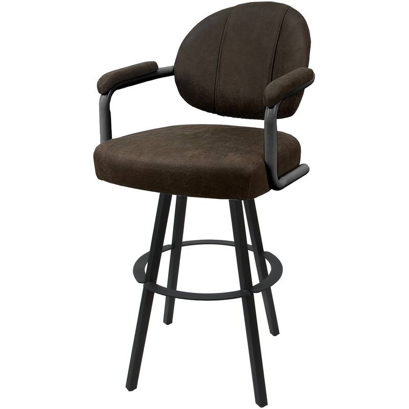 Swivel Metal Bar Stool M-70 on Warren Base - Northwest Whiskey - Gray - Counter Height