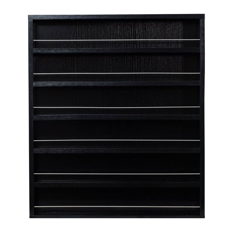 Nail Polish Tattoo Ink Display Rack Wall-mounted Bottle Holder - 6 Tier 90 Bottles, Black - 22" x 26"