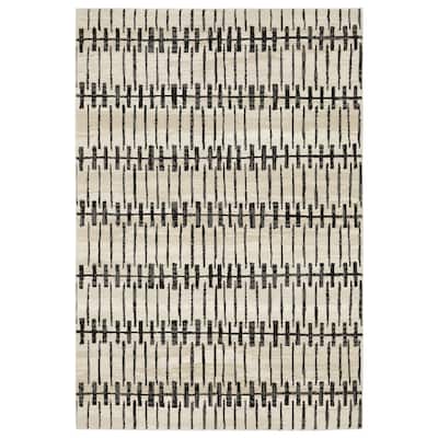 Style Haven Ripley Geometric Lines Beige/ Black Mixed Pile Area Rug