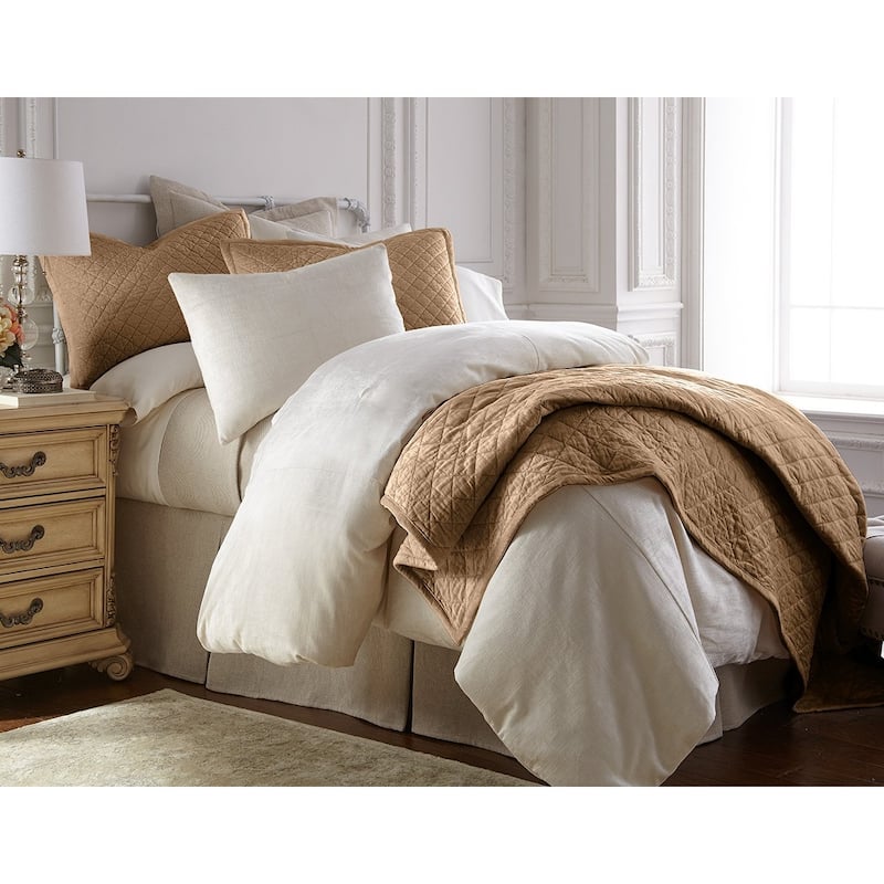 Simona Rayon Velvet, Caramel, Sham