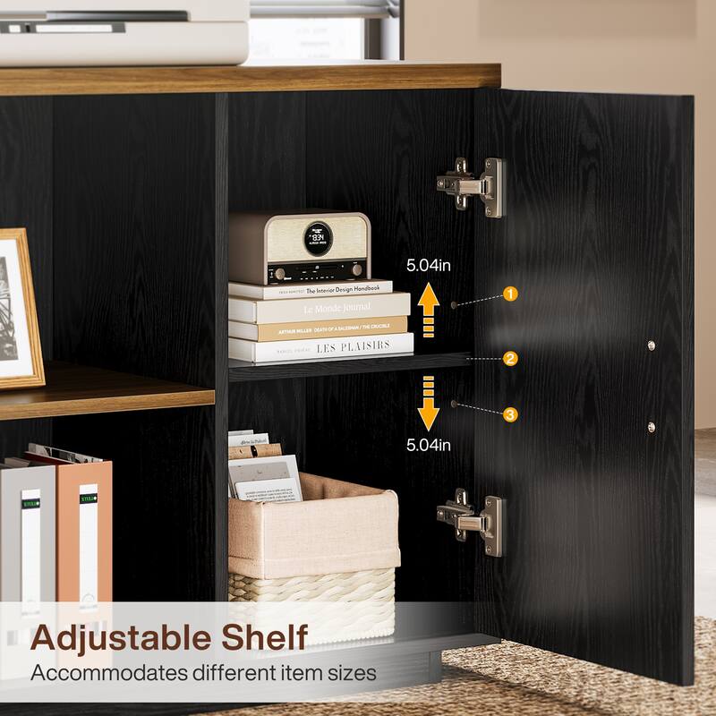 85.8" L-Shaped Executive Desk, Extra Large Office Desk with File Drawers