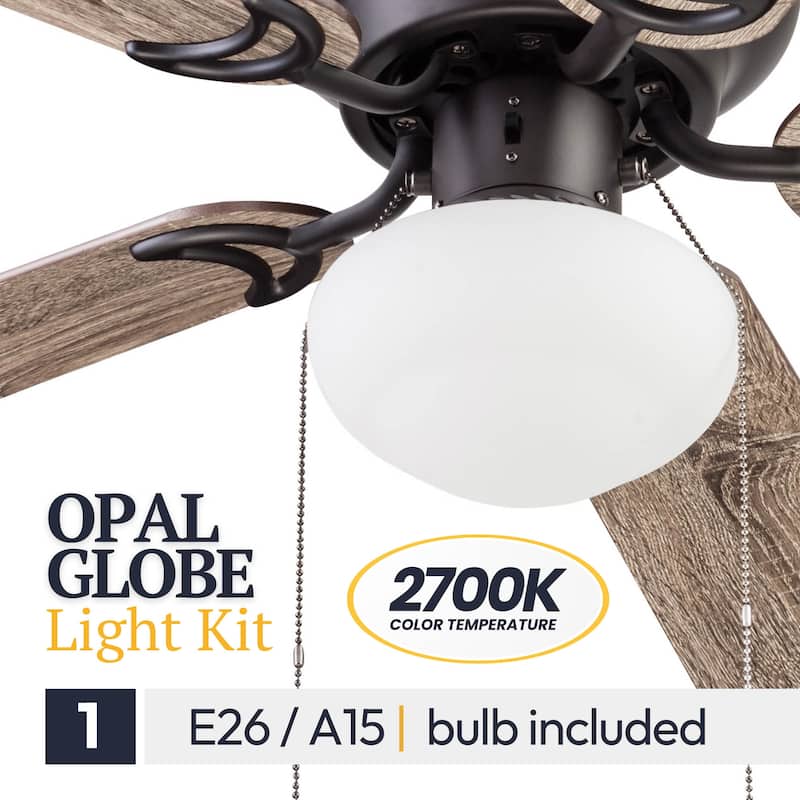 44" Prominence Home Alvina Satin Nickel Traditional Indoor LED Ceiling Fan with Light, Pull Chain