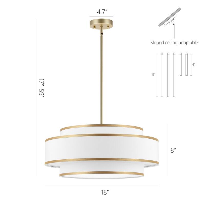 GetLedel 4-Light Double Shaded Drum Chandelier