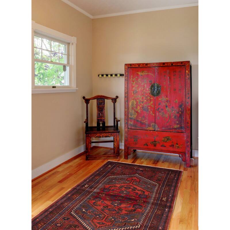 ECARPETGALLERY Hand-knotted Anadol Dark Red Wool Rug - 3'6 x 6'9