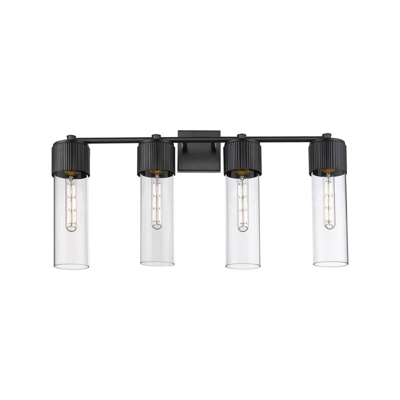 Innovations Lighting 428-4W-16-31 Bolivar Vanity Bolivar 4 Light 31" - Matte Black / Clear